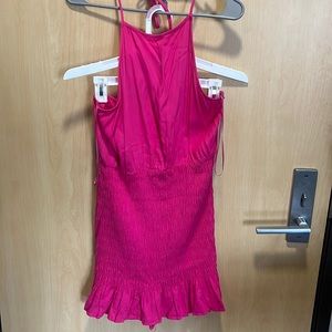 Cotton candy, LA hot pink halter, dress ruffled size large